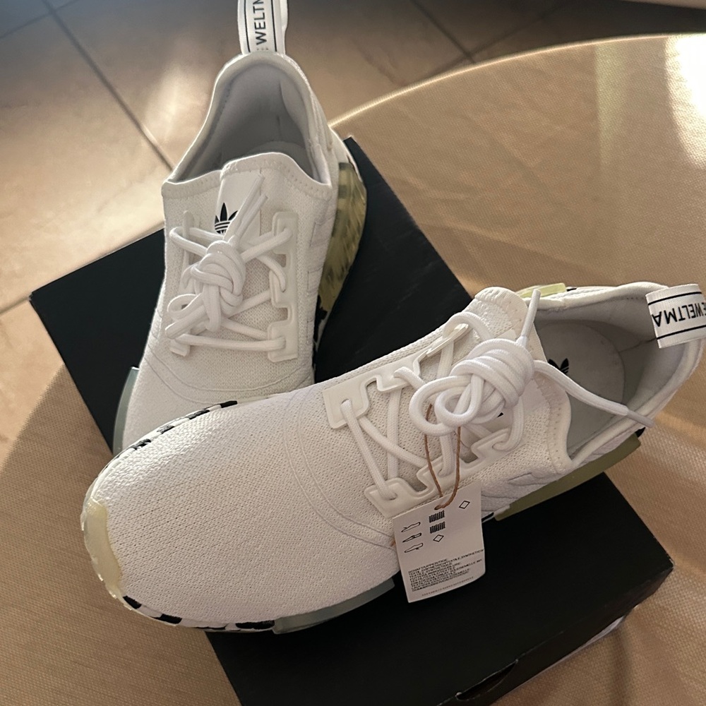 Adidas White and Black Athletic Shoes size 7 with box